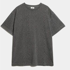 LANE Gray Polka Dot Midi Dress